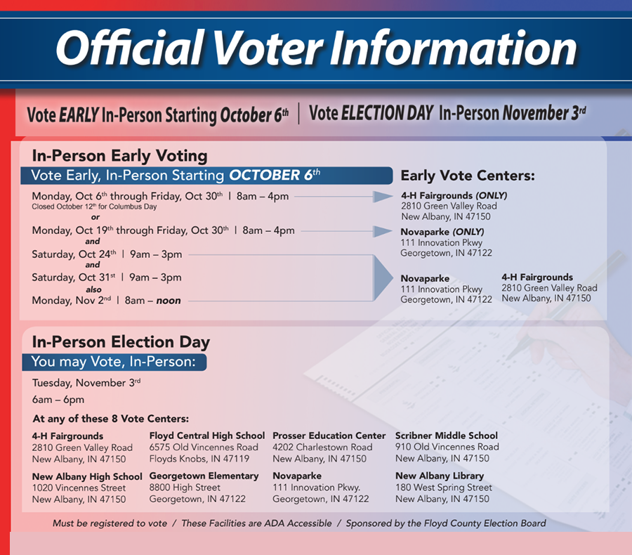 Floyd County Indiana Early Voting Information and Location Guide